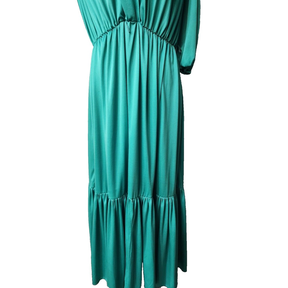 Vintage Sunshine Alley Womens Green Long Sleeve Dress 413682P Size 6 Made IN USA - Picture 6 of 12